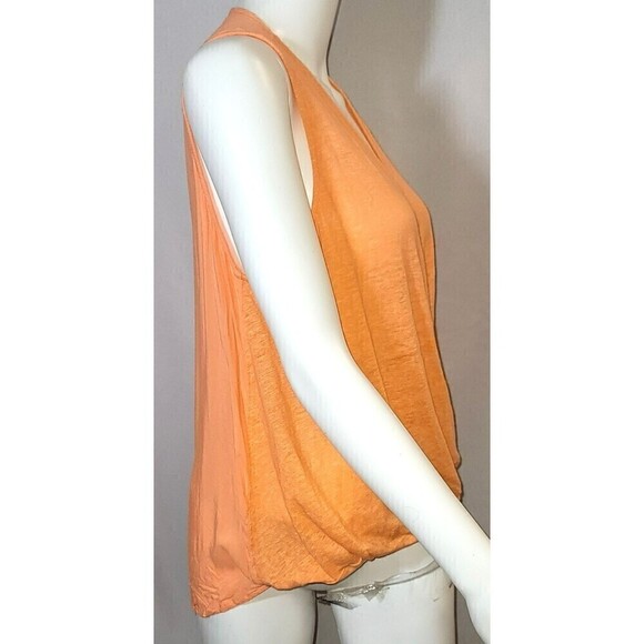 Femme Twist Crossover 100% Linen Tee - Size L - Picture 2 of 8